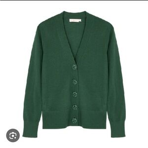 Tory Burch Simone cardigan dark green